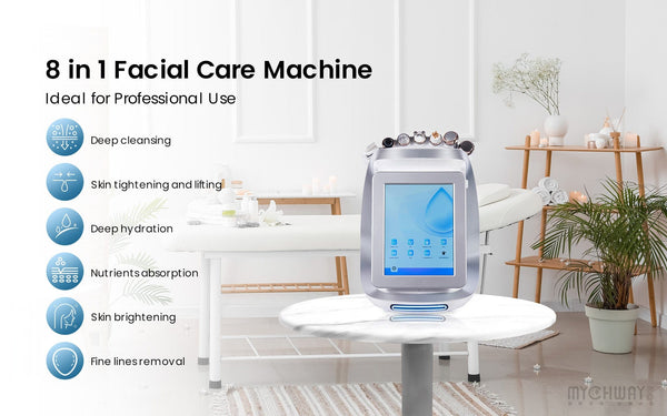 8 In 1 Smart Ice Blue Facial Care Machine For Cleansing, Hydration, Skin Lifting