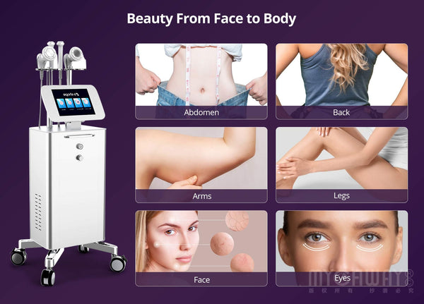 Mychway Stand-Type 30K Cavitation Machine With RF Vacuum For Body & Face Care