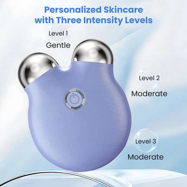 3 Intensity Levels of MT1011ZPW Mini Purple EMS Facial Massager 