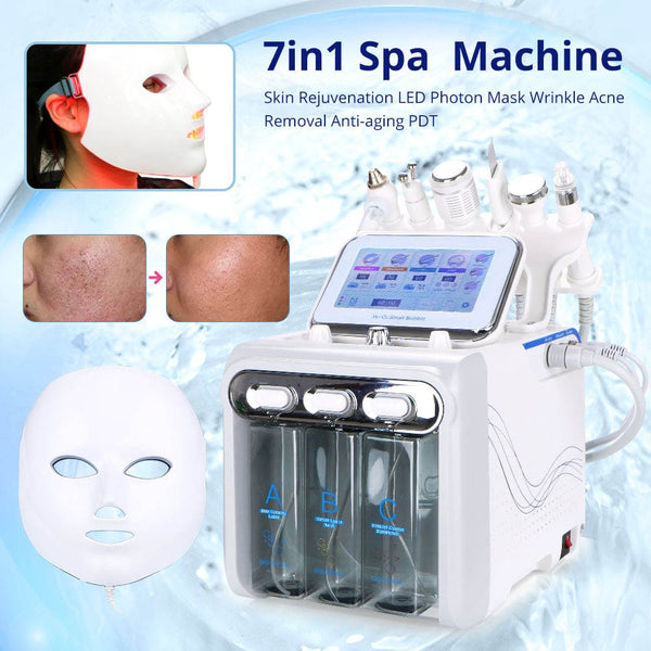 AS162 7-In-1 Hydra Dermabrasion Machine With LED Mask For Skin Rejuvenation