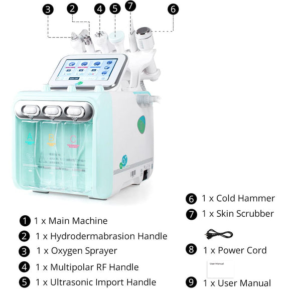 Package List of AS163SE 6-In-1 Hydrodermabrasion Machine