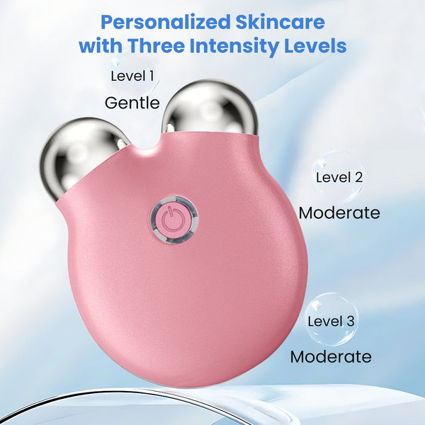 MT1011PPW Mini Pink EMS Facial Massager with 3 Intensity Levels