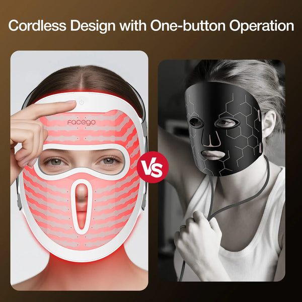 7+1 Colors Red Light Face Mask Non-Skin Contact, Rechargeable Skincare at Home and Travel