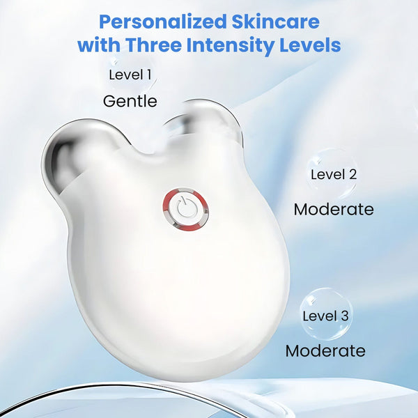 3 Intensity Levels of MT1011WPW Mini White EMS Facial Massager 