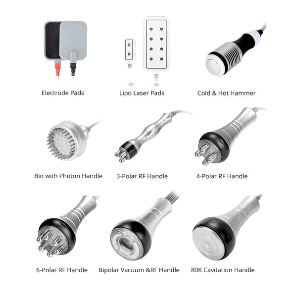 MS-76D6S8 10-In-1 80k Cavitation RF Vacuum Machine's Handle Display