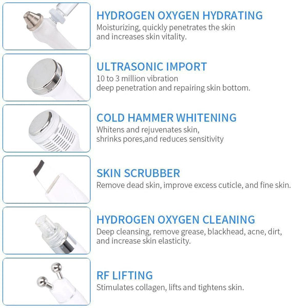 Handle Functions of AS162 7-In-1 Hydra Dermabrasion Machine