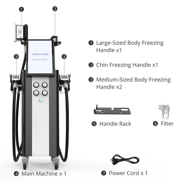 Mychway Professional Freezing Machine With 4 Handles For Body & Chin Sculpting