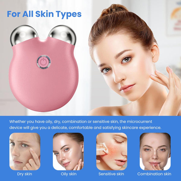 MT1011PPW Mini Pink EMS Facial Massager For All Skin Types