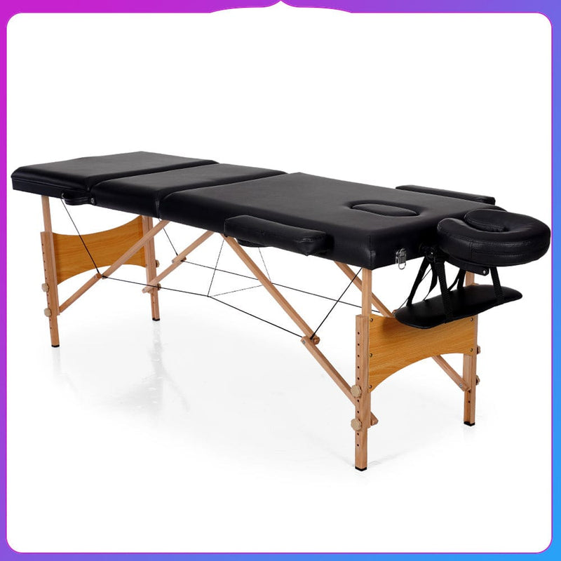 3 Fold Portable Massage Table Adjustable Facial Spa Bed