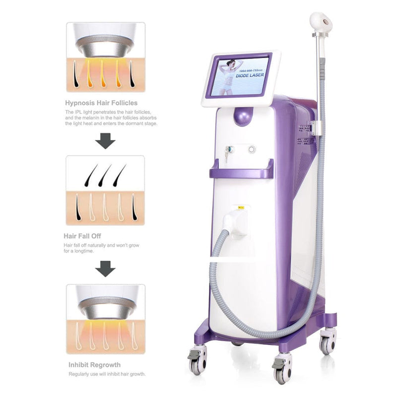 755/808/1064nm Diode Laser Painless Permanent Body Face Hair Removal Machine