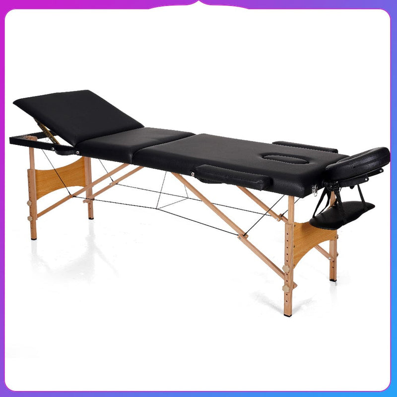 3 Fold Portable Massage Table Adjustable Facial Spa Bed