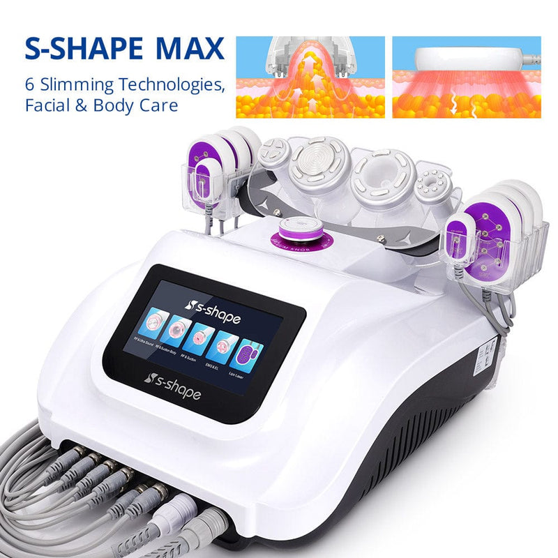 S Shape 6 in 1 30K Cavitation RF Laser Machine for Weight Loss and Skin  Tightening