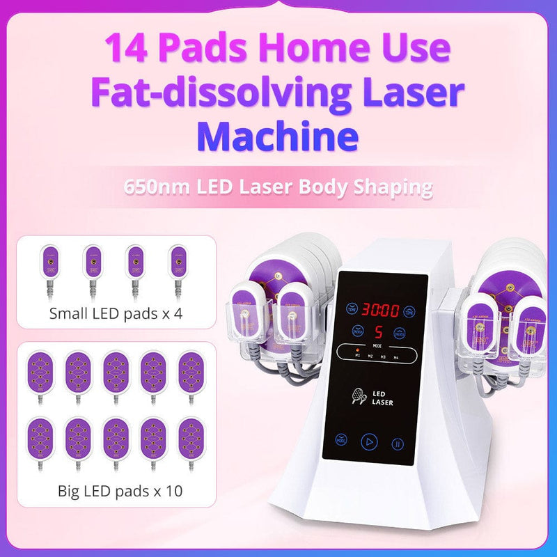 Lipo Slimming Machine 14 Laser Pads 5MW LED Light Fat Burning