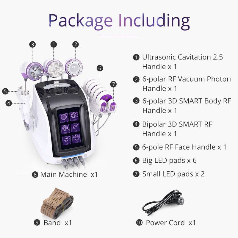Ultrasonic Lipo Cavitation 2.5 RF Vacuum Slimming Facial Tightening Machine