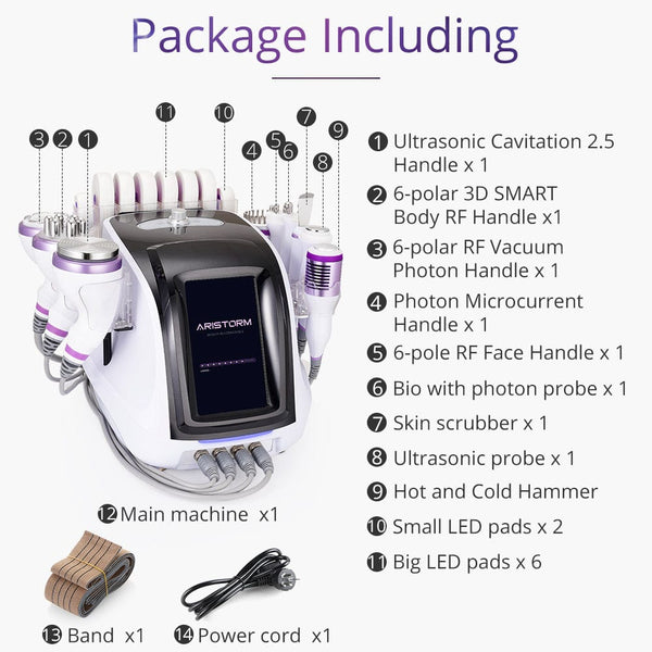 Packing List of LS-9XD1SB 10-In-1 40K Cavitation Beauty Machine 