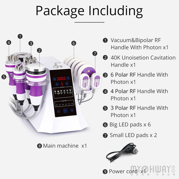 LY-54K2S 6-In-1 Cavitation Body Contouring Machine Package List