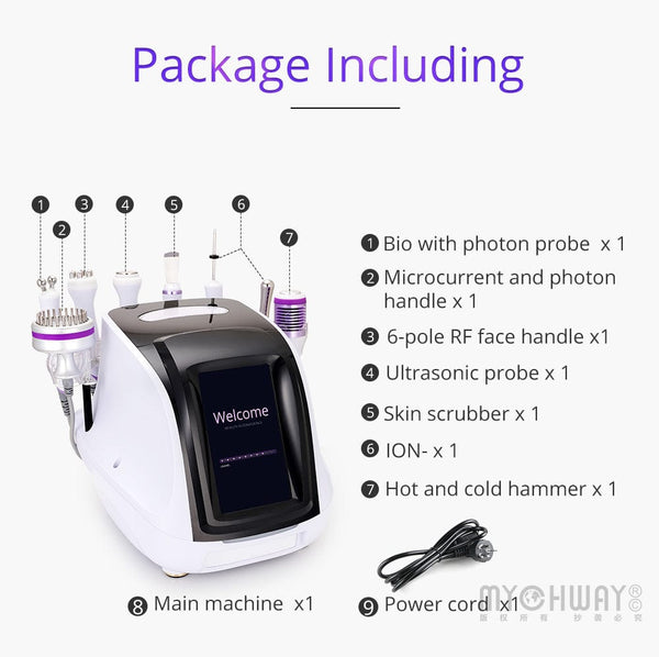 Package List of LS-78D3 8-In-1 Ultrasonic Beauty Machine