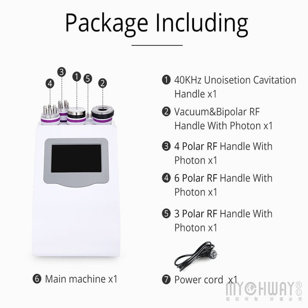 MS-54D1 5-In-1 40K Cavitation RF Machine's Package List